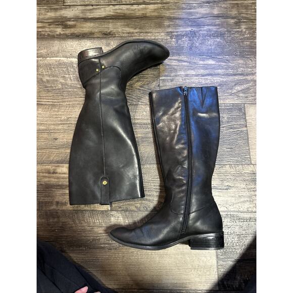 Ralph Lauren Black Leather Masika Tall Riding Boots Women’s size 6.5 Soft - Picture 3 of 9